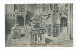 Warwickshire  Postcard Warwick St Mary's Church Beauchamp Chapel. Posted No Stamp - Warwick