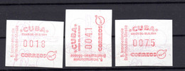 Atm Kuba Cuba Karibik   Frama Vending Vignettes 3 Rare Values  Seltene Wertstufen - Franking Labels