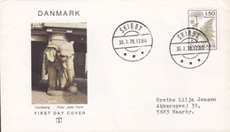 Denmark Brotype IId SKIBBY 1979 Cover Brief Carlsberg Elephant FDC Cachet (This Is NOT An FDC !) - Cartas & Documentos