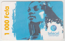 CENTRAL AFRICAN REPUBLIC - Woman Blue, Telecel Recharge, 1000 Fcfa, Used - Zentralafrik. Rep.