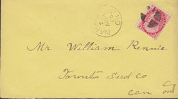 Canada 'Killer' Cancel & NAPANEE Ontario 1900 'Petite' Cover Lettre TORONTO Ontario (Arr.) Victoria Stamp - Covers & Documents