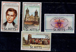 ST. KITS 1992 150 YEARS OF THE ANGLICAN CHURCH'S DIOCESE IN THE NE CARIBBEAN MI No 351-4 MNH VF!! - St.Kitts And Nevis ( 1983-...)