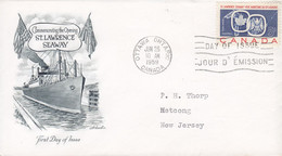 Canada OTTAWA Ontario 1959 Premier Jour Lettre FDC Cover St. Lawrence Seaway Armaster Cachet Joint Issue W United States - 1952-1960