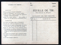 Militaria, Fascicule 2 Volets , Feuille De Tir, Carabine Et Fusil - Autres & Non Classés