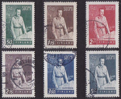 FI064 – FINLANDE – FINLAND – 1941 – MARSHAL MANNERHEIM – SG 358/63 USED 17 € - Used Stamps