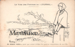 2 CP Le Vote Des Femmes Au "JOURNAL" Illustrations De Callias Cartes Rares En Bon état. 4 Scans - Non Classificati
