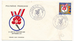 POLYNESIE FRANCAISE - ENVELOPPE PREMIER JOUR 4EMES JEUX DU PACIFIQUE SUD CAD 26 JANVIER 1971 OBLITEREE - Lettres & Documents