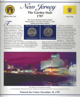 Etats-Unis - Feuillet "Etat" - 2 Quarters FDC 1999 (Philadelphie Et Denver) Et 3 Timbres Neufs - New Jersey - Ohne Zuordnung