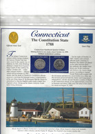 Etats-Unis - Feuillet "Etat" - 2 Quarters FDC 1999 (Philadelphie Et Denver) Et 3 Timbres Neufs - Connecticut - Non Classés