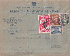 1939 - PORTUGAL - ENVELOPPE Du MINISTERE DU COMMERCE ET INDUSTRIE à LISBONNE => BORDEAUX - Cartas & Documentos