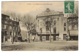 30 - ALAIS (Alès) - Le Théâtre Et La Rue Jules-Cazot - 1911 - Alès