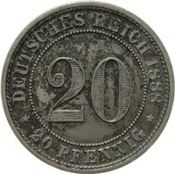 LaZooRo: Germany 20 Pfennig 1888 D UNC - 20 Pfennig