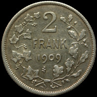 LaZooRo: Belgium 2 Francs Frank 1909 XF - Silver - 2 Francs