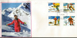 NOUVELLE-ZÉLANDE. Stations De Sports D'Hiver Néo-Zélandaises: Pic Coronet,Mt Hutt,Turoa,etc. Lettre FDC 1984 - Storia Postale