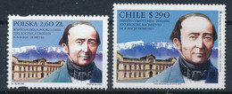 POLEN / POLAND / POLSKA + CHILE  -  2002 ,  Ignac Domeyko   -  Parallelausgaben  -   ** / MNH - Unused Stamps