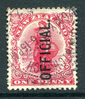 New Zealand 1908-09 Officials - Pictorials - 1d Universarl - Re-drawn - Used (SG O70) - Dienstzegels