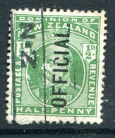 New Zealand 1910 Officials - KEVII - ½d Green Used (SG O73) - Oficiales