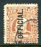 New Zealand 1910 Officials - KEVII - 3d Chestnut - P.14 X 14½ - Used (SG O74) - Officials