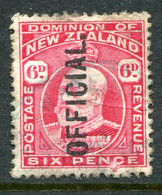 New Zealand 1910 Officials - KEVII - 6d Camine - P.14 X 14½ - Used (SG O75) - Dienstzegels
