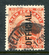 New Zealand 1910 Officials - KEVII - 1/- Vermilion - P.14 X 14½ - Used (SG O77) - Dienstzegels
