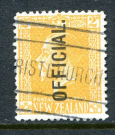 New Zealand 1915-34 Officials - KGV Surface - Cowan - 2d Yellow Used (SG O98) - Officials