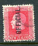 New Zealand 1915-34 Officials - KGV Recess - P.14 X 14½ - 6d Carmine Used (SG O102b) - Oficiales