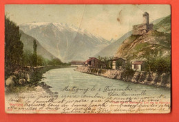 ZFE-29  Martigny La Tour De La Bâtiaz, La Dranse. Phototypie 369.  Dos Simple. Circ. 1903 - Martigny