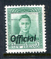 New Zealand 1938-51 Officials - KGVI - ½d Green Used (SG O134) - Oficiales