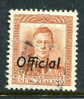 New Zealand 1938-51 Officials - KGVI - ½d Brown-orange Used (SG O135) - Service