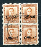 New Zealand 1938-51 Officials - KGVI - ½d Brown-orange Block Used (SG O135) - Service