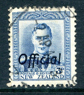 New Zealand 1938-51 Officials - KGVI - 3d Blue Used (SG O140) - Oficiales