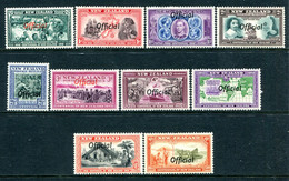 New Zealand 1940 Officials - KGVI - Centennial - Short Set To 9d HM (SG O141-O150) - Oficiales