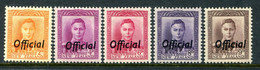 New Zealand 1947-51 Officials - KGVI - 2d - 9d Values HM (SG O152-O156) - Oficiales