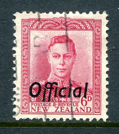 New Zealand 1947-51 Officials - KGVI - 6d Carmine Used (SG O154) - Service