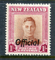 New Zealand 1947-51 Officials - KGVI - 1/- Value - Plate 1 - Wmk. Upright - HM (SG O157) - Dienstmarken