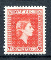 New Zealand 1954-63 Officials - QEII - 3d Vermilion LHM (SG O163) - Dienstzegels