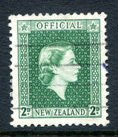 New Zealand 1954-63 Officials - QEII - 2d Bluish-green Used (SG O161) - Officials