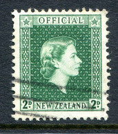 New Zealand 1954-63 Officials - QEII - 2d Bluish-green Used (SG O161) - Officials