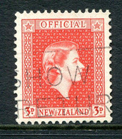 New Zealand 1954-63 Officials - QEII - 3d Vermilion Used (SG O163) - Dienstzegels