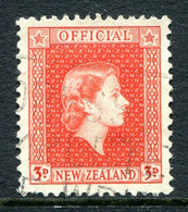 New Zealand 1954-63 Officials - QEII - 3d Vermilion Used (SG O163) - Dienstzegels