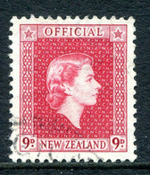 New Zealand 1954-63 Officials - QEII - 9d Carmine Used (SG O165) - Oficiales