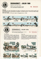 Denmark; Lions Club.  Local Christmas Seals Struer; 1979 - 1980; 2 Full Sheets MNH(**). - Rotary, Lions Club