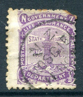 New Zealand 1891-98 Life Insurance - Lighthouse - With VR - P.12 X 11½ - ½d Bright Purple Used (SG L1) - Officials