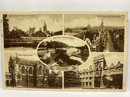Multi Picture, Oxford, England, Used Three Half Pence Stamped United Kingdom Postcard - Oxford