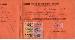 TB 3533 - 1948 - Timbres Fiscaux Et De Dimension Sur Reçu - Etude De Me Jean HILLERITEAU Notaire à LUCON - Briefe U. Dokumente