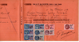 TB 3536 - 1948 - Timbres Fiscaux Sur Reçu - Etude De Me Jean HILLERITEAU Notaire à LUCON - Lettres & Documents