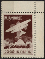 SCOUT SCOUTS JAMBOREE - LABEL CINDERELLA VIGNETTE - 1933 Hungary Gödöllő - Airplain Aircraft Biplane Doppeldecker  - MH - Usati