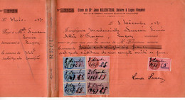 TB 3539 - 1947 - Timbres Fiscaux Sur Reçu - Etude De Me Jean HILLERITEAU Notaire à LUCON - Storia Postale
