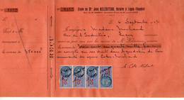 TB 3540 - 1947 - Timbres Fiscaux Sur Reçu - Etude De Me Jean HILLERITEAU Notaire à LUCON - Lettres & Documents