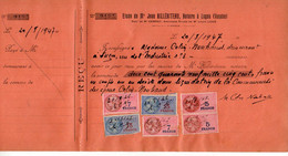 TB 3541 - 1947 - Timbres Fiscaux Sur Reçu - Etude De Me Jean HILLERITEAU Notaire à LUCON - Storia Postale
